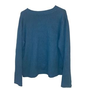 J.Jill Women's Medium Blue Cotton Blend Cute Cozy Sweater Top
